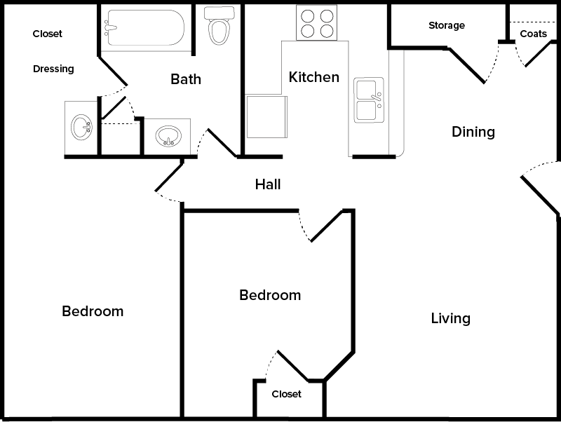 Two Bedroom floor plan